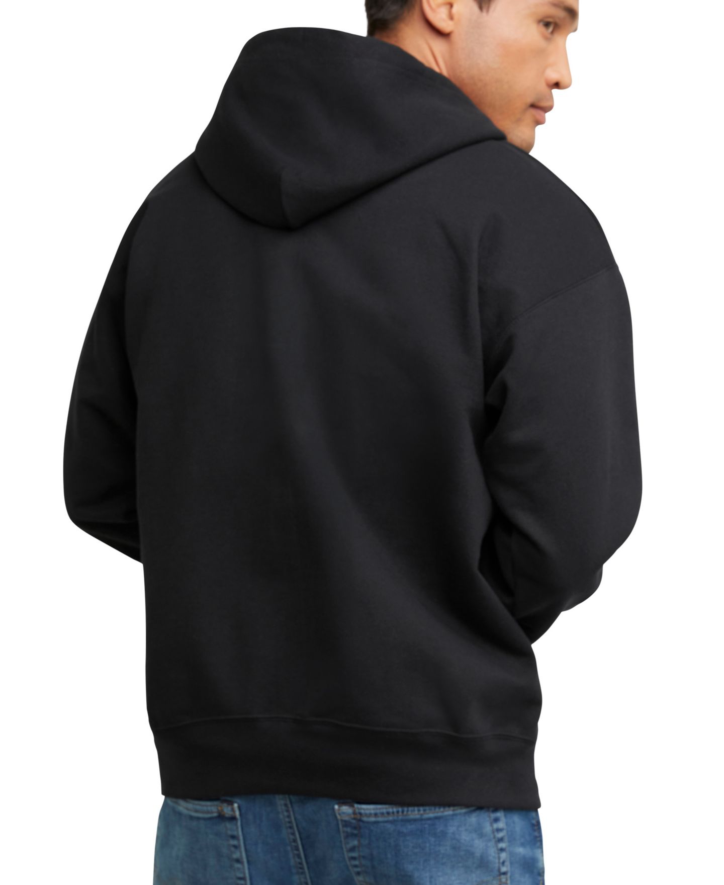 Мужское худи Hanes Ultimate Full-Zip Heavyweight Fleece, цвет: Чёрный — фото 2