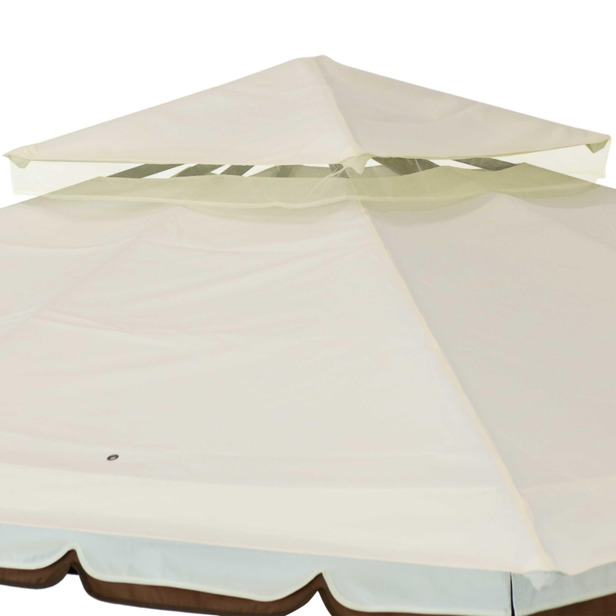 Sunnydaze Decor x Soft Top Polyester Gazebo with Privacy Wall -- Cream