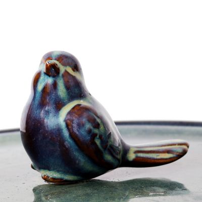 Gathering Birds Ceramic Outdoor Fountain with LED Lights