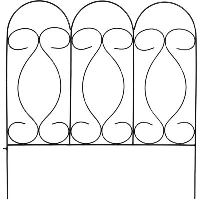Outdoor Lawn and Garden Metal Traditional Style Decorative Border Fence Panel Set - 10' - 5pk