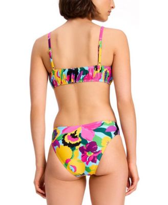 Shop Kate Spade Womens Printed Shirred Bikini Top Printed Hipster Bikini Bottoms In Multi