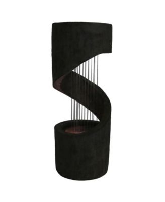 Showering Spiral 31-Inch Outdoor Water Fountain - LED Light - Electric Submersible Pump with Adjustable Flow