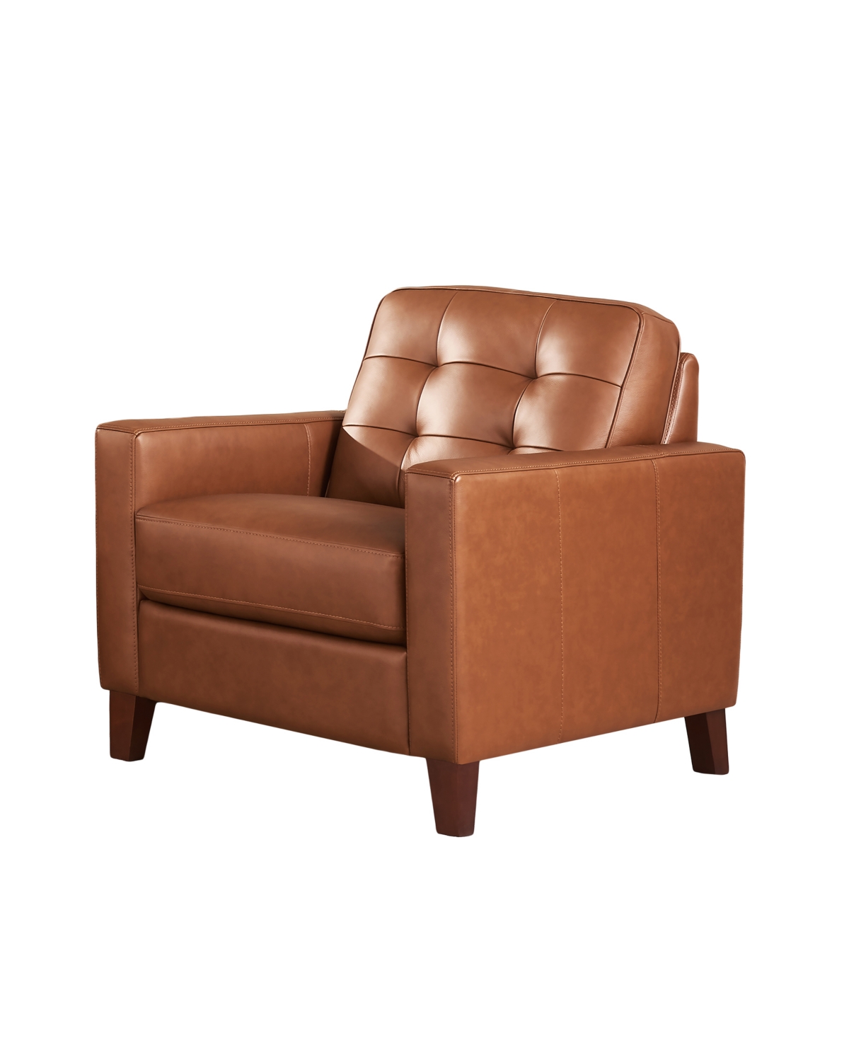 Hydeline Aiden 33" Top Grain Leather Chair In Nutmeg Brown