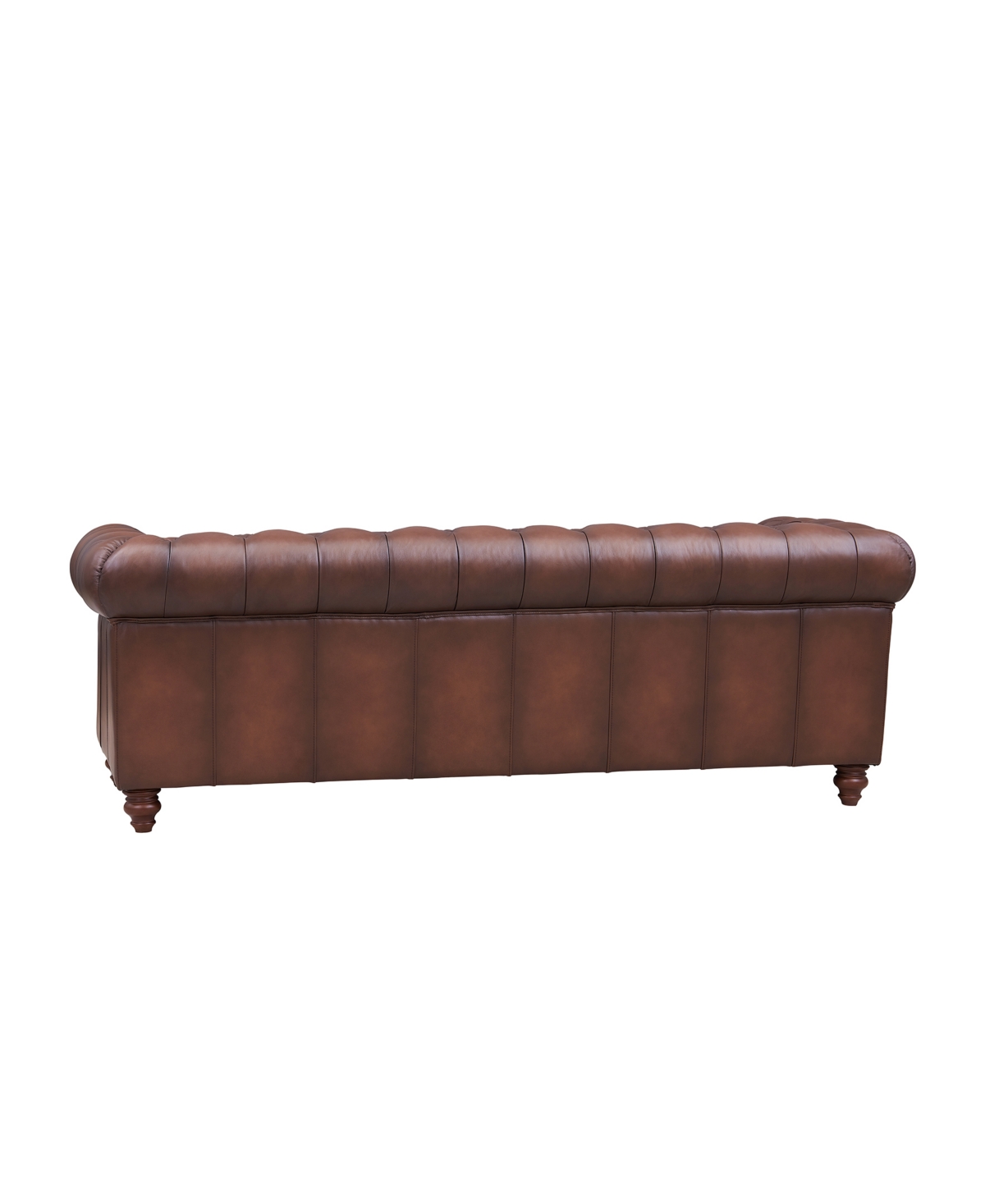 Hydeline Alton Bay 91" Top Grain Leather Sofa Couch In Caramel Brown