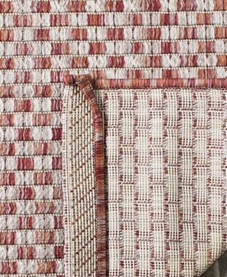 Courtyard CY8653 Rust and Light Gray 8' x 11' Sisal Weave Outdoor Area Rug