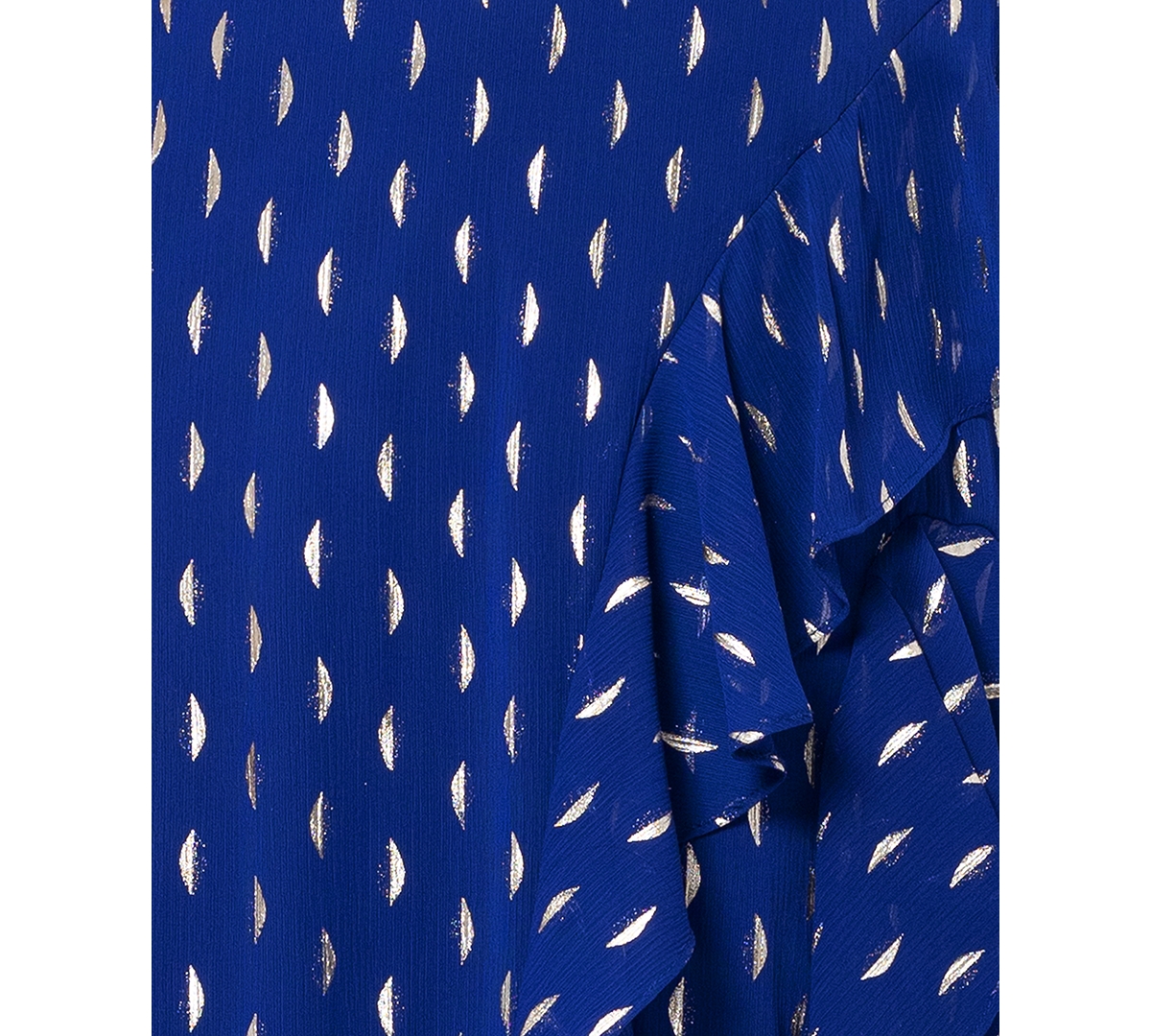 Betsy & Adam Petite Printed Ruffled Halter Gown