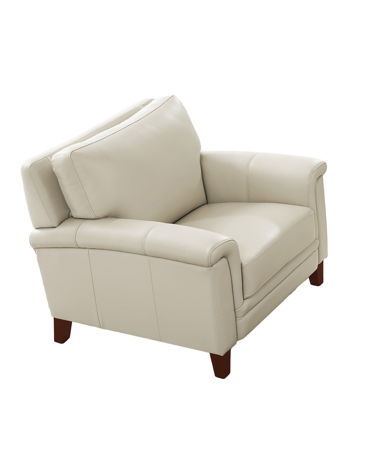 Hydeline Westcott 38" Top Grain Leather Chair In Vanilla White