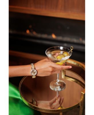 Women's Crystal Gold-Tone Stainless Steel Bracelet Watch 29mm Gift Set