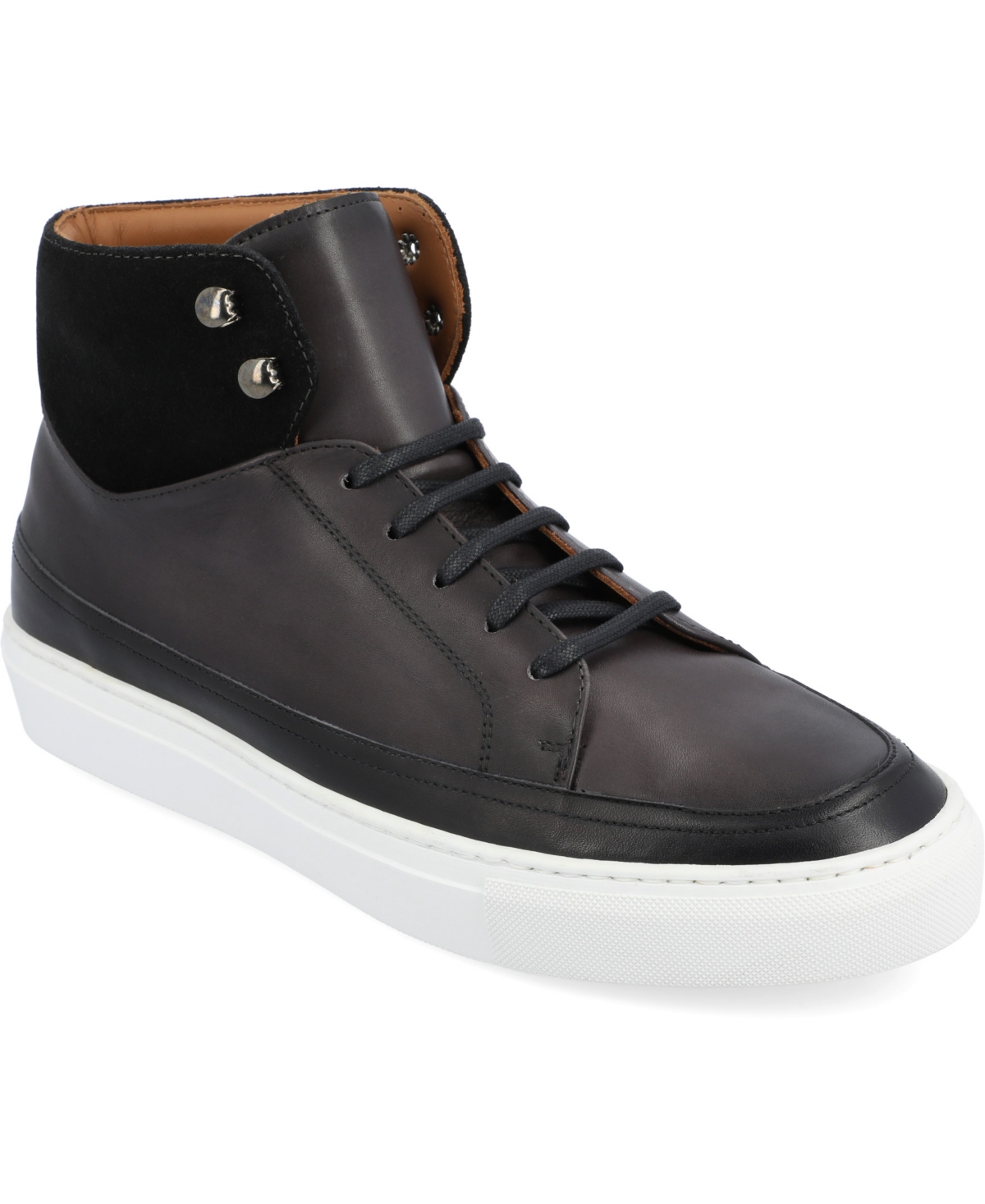 Shop Taft Men's Fifth Ave High Top Leather Handcrafted Lace-up Sneaker In Black