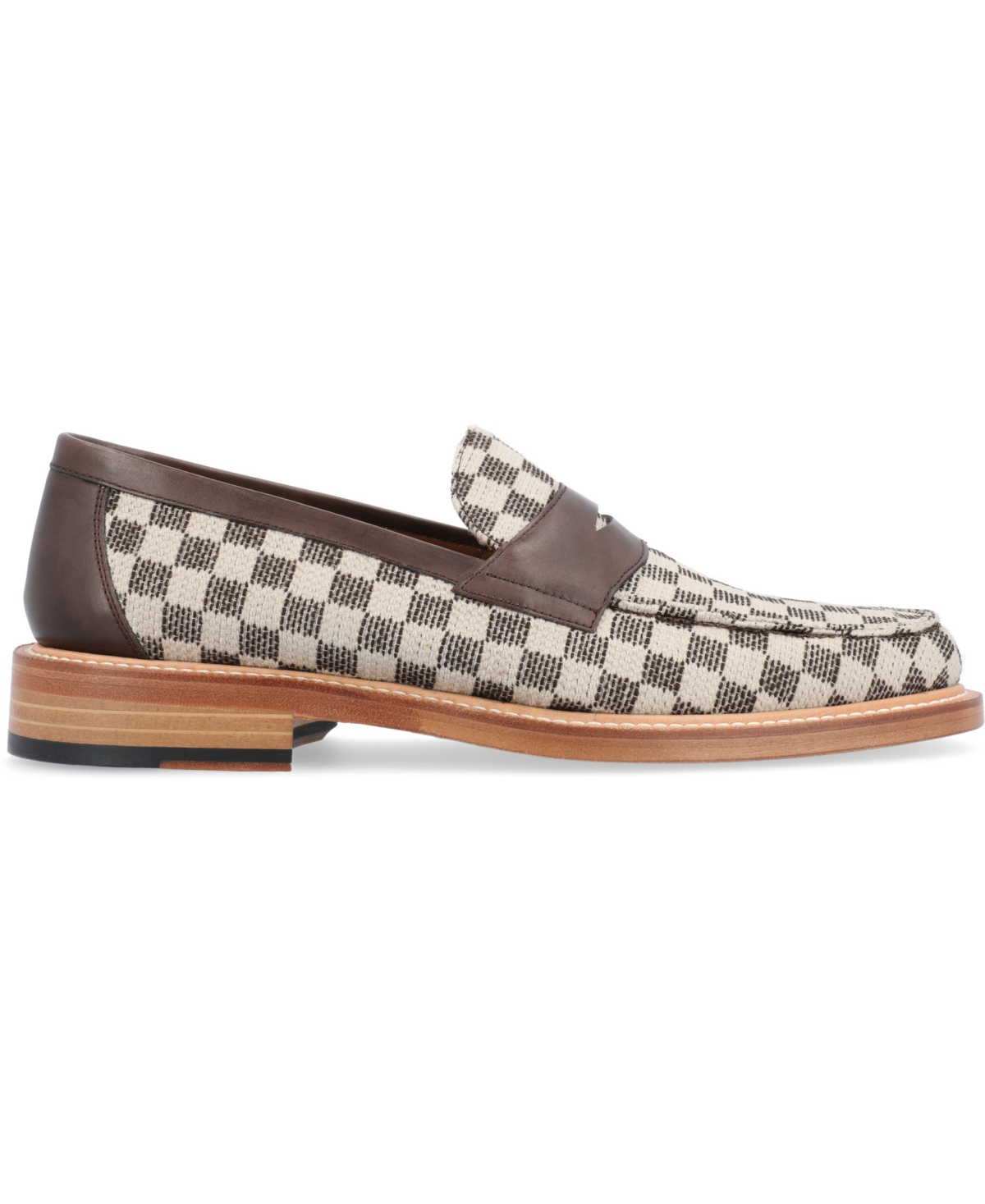 Shop Taft Men's The Fitz Slip-on Penny Loafer In Brown Chec