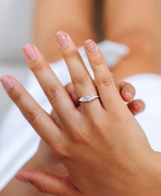 Diamond Three Stone Engagement Ring (1/2 ct. t.w.) in 14k White Gold