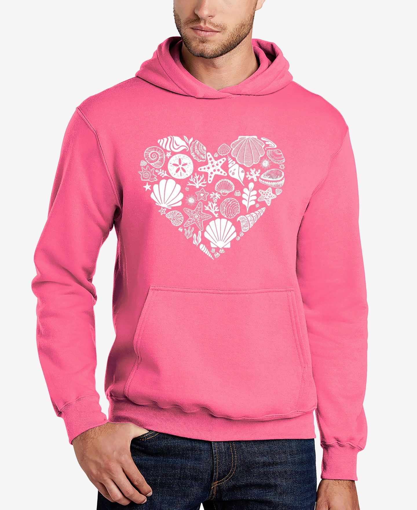 Мужское худи LA Pop Art Sea Shells - Word Art Hooded, цвет: Чёрный — фото 5