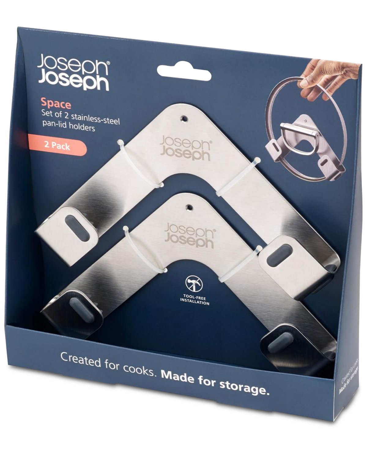 Joseph Joseph 2-pk. Space Stainless Steel Pan Lid Holders In Silver
