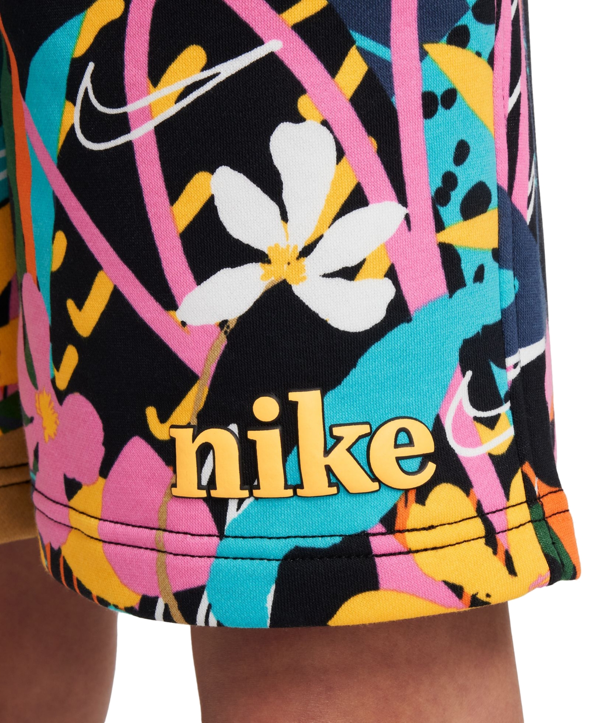 Nike Big Kids Sportswear Printed Club Fleece Shorts -dusty Cactus/racer Pink