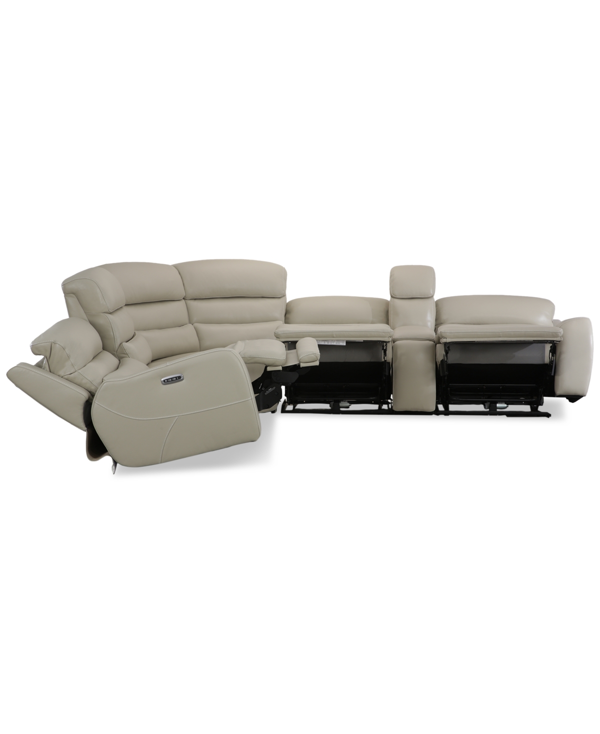 Blairesville 6-Pc. Leather Sectional with 3 Power Motion Chairs & 1 Console