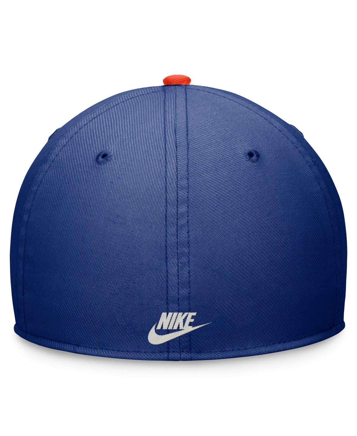 Nike Men's Royal/orange New York Mets Cooperstown Collection Rewind Swooshflex Performance Hat In R Blu,t Or