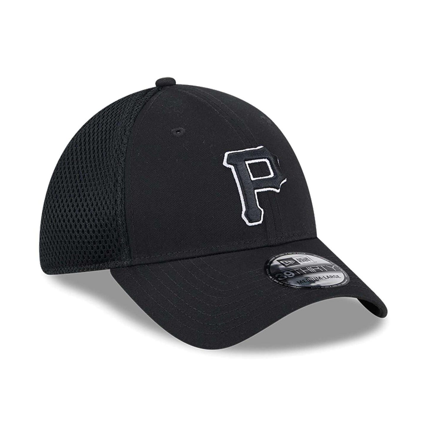 Мужская кепка New Era Pittsburgh Pirates Evergreen Black White Neo 39Thirty Flex Hat — фото 2