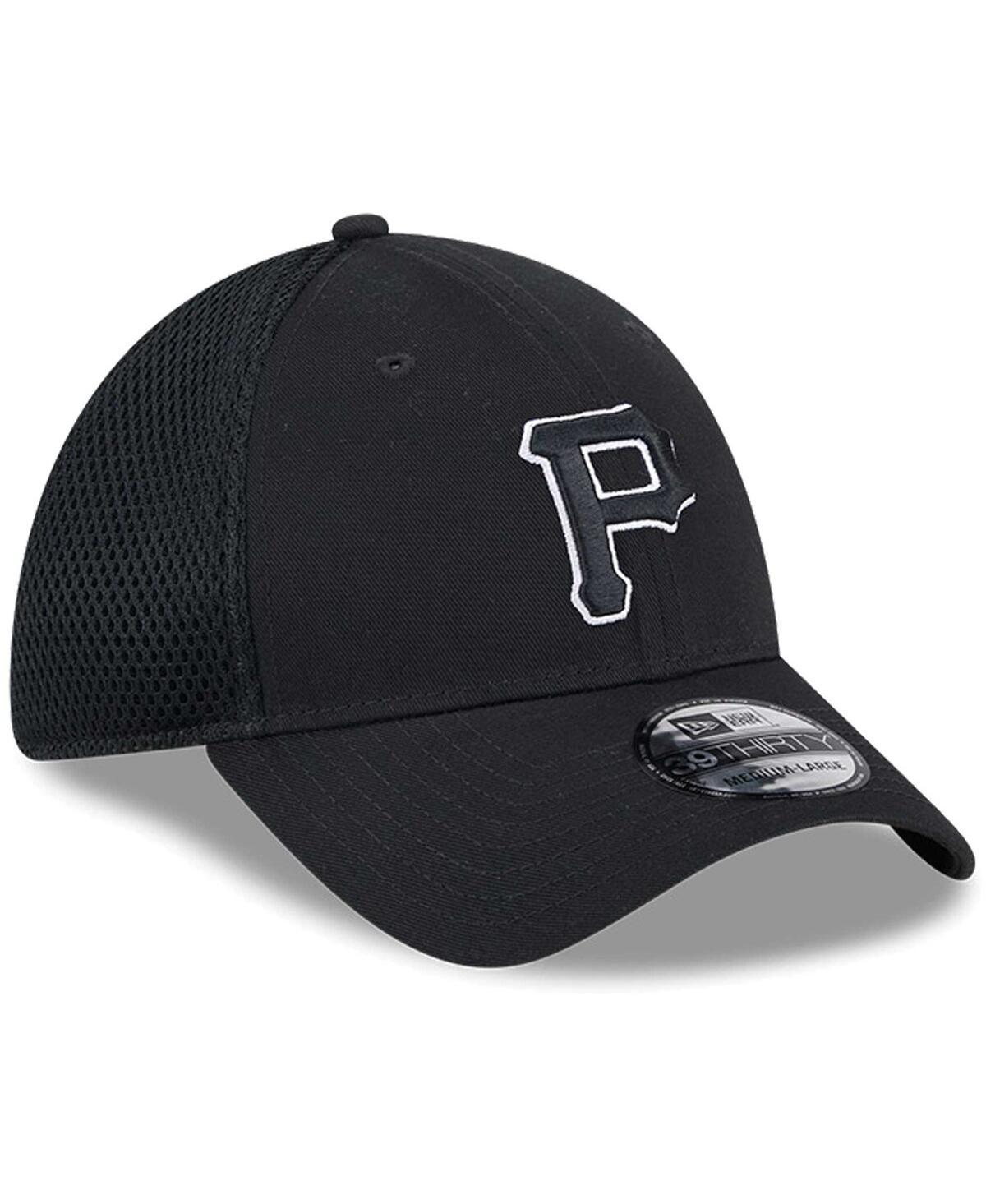 New Era Men's Pittsburgh Pirates EvergreenWhite Neo 39Thirty Flex Hat - Black