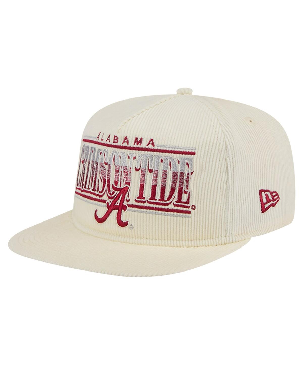 Shop New Era Men's Cream Alabama Crimson Tide Throwback Golfer Corduroy Snapback Hat