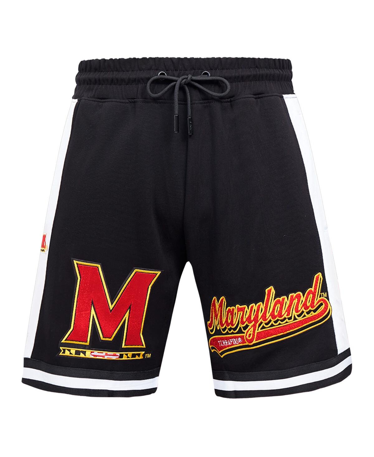 PRO STANDARD MEN'S BLACK MARYLAND TERRAPINS SCRIPT TAIL DK 2.0 SHORTS 