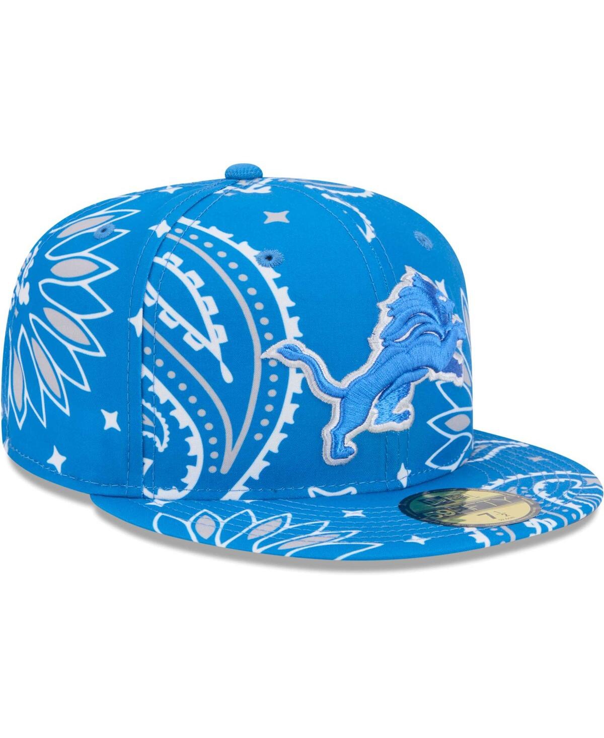 New Era Blue Detroit Lions Paisley 59fifty Fitted Hat In Blue