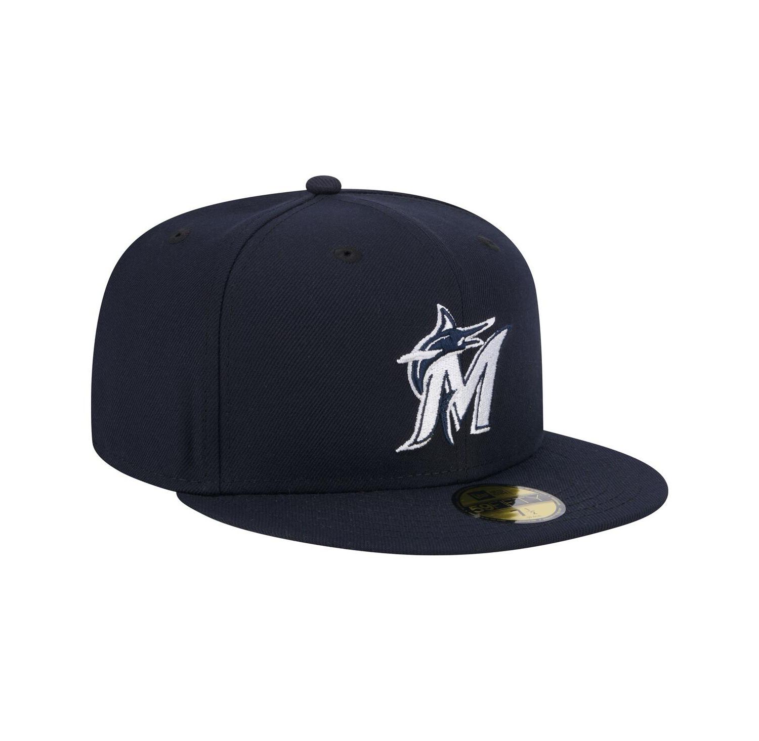Men's Navy Miami Marlins White Logo 59Fifty Fitted Hat