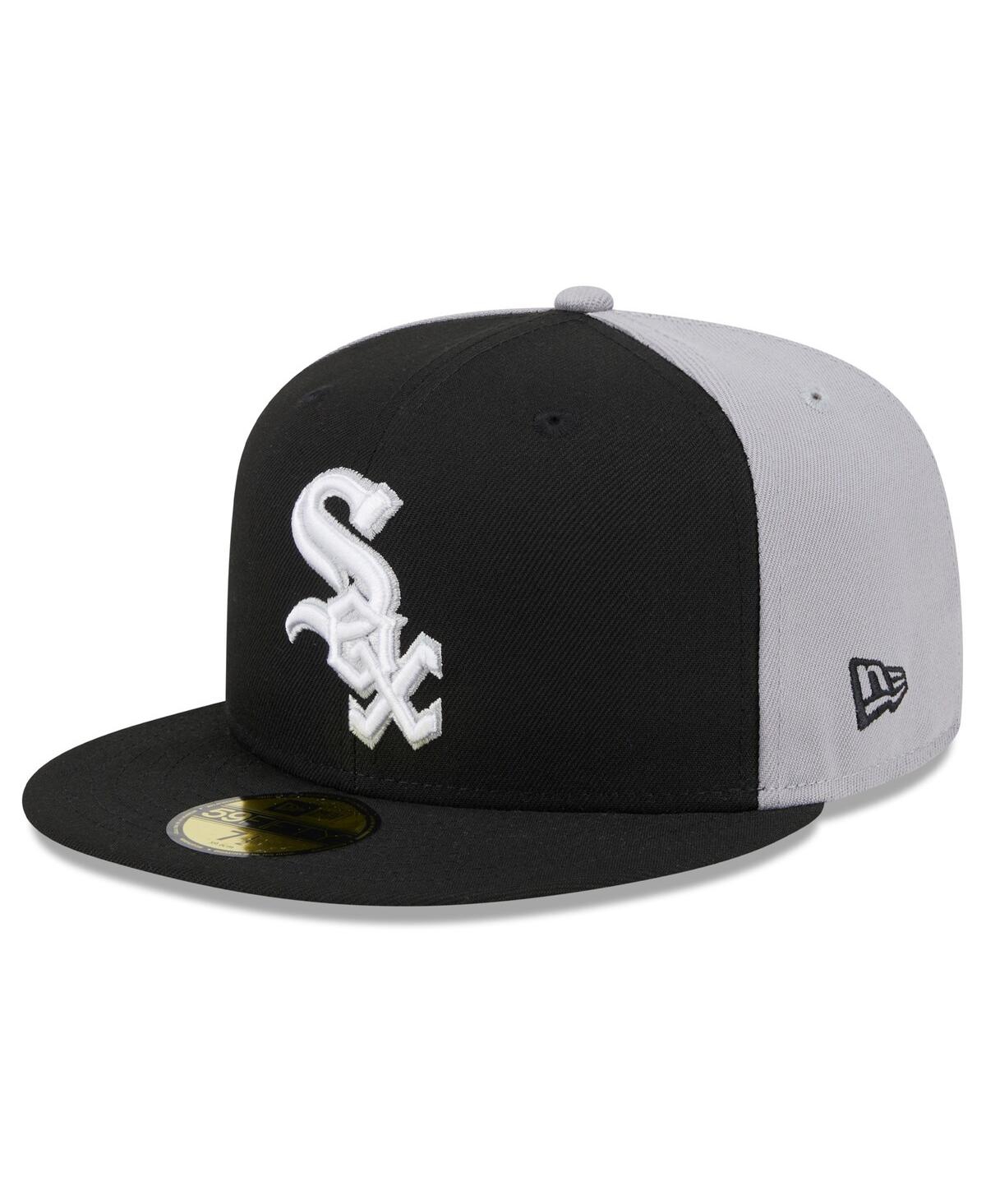 Shop New Era Men's Black/gray Chicago White Sox Gameday Sideswipe 59fifty Fitted Hat In Black Gray