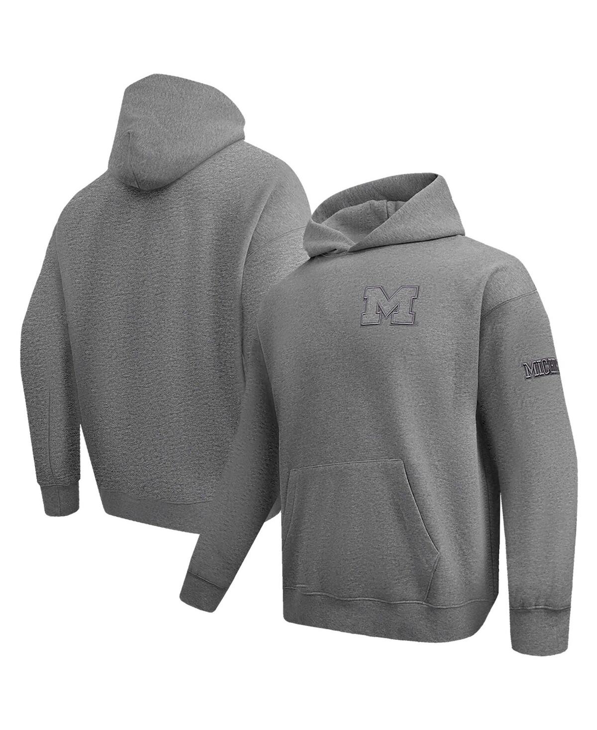 Men's Gray Michigan Wolverines Neutral Pullover Hoodie - Gray