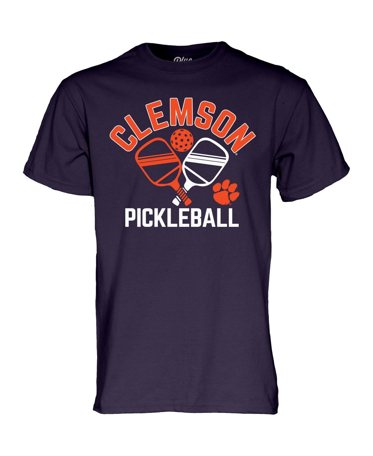 Blue 84 Men's Purple Clemson Tigers Pickleball Crossed Paddles T-shirt In Purple