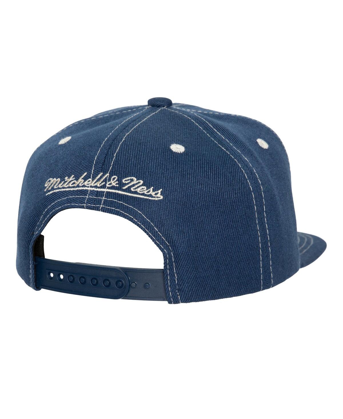 Mitchell Ness Men'sNew York Rangers Energy Contrast Natural Snapback Hat - Blue