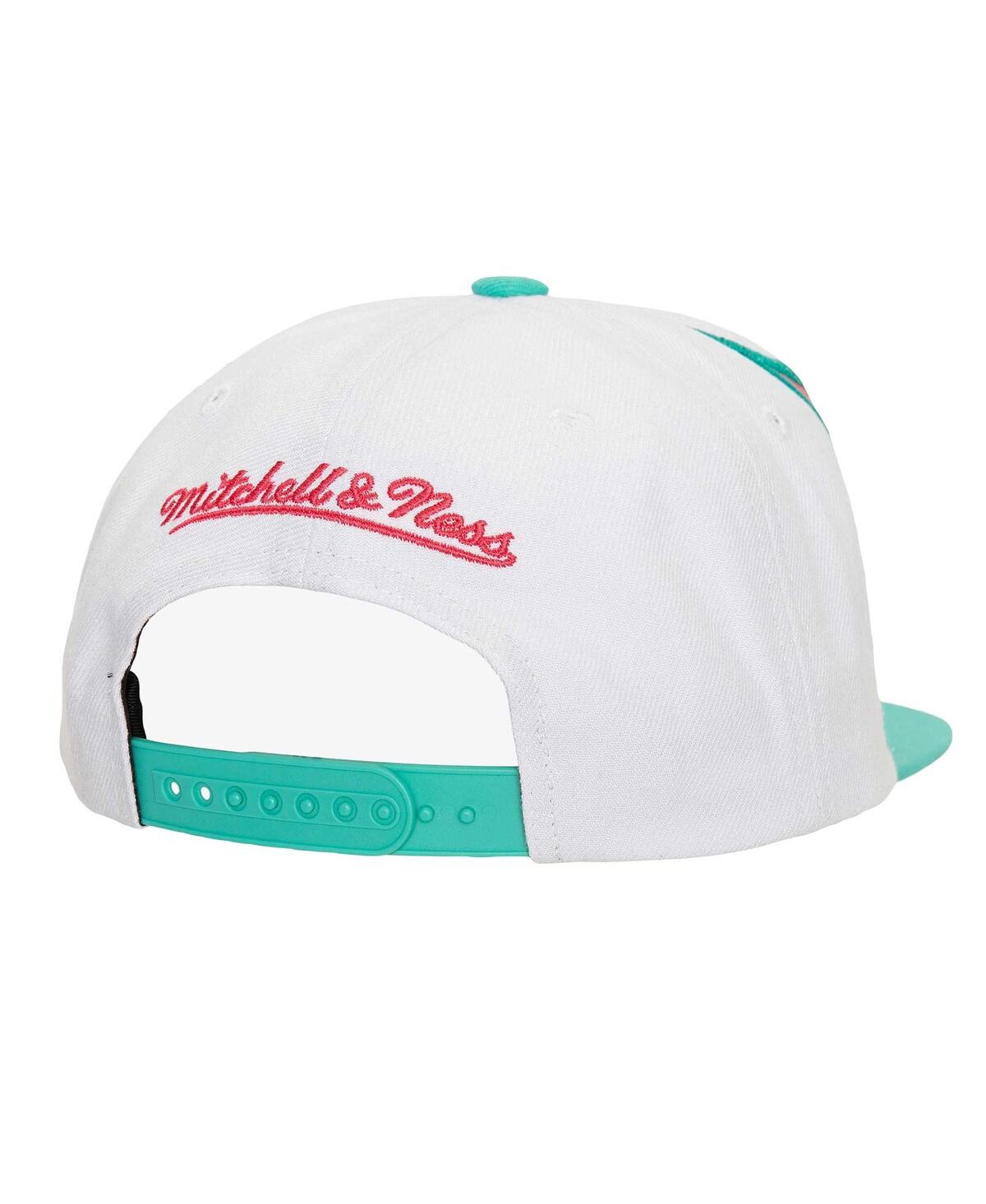 Shop Mitchell & Ness Mitchell Ness Men's White/turquoise San Antonio Spurs Waverunner Snapback Hat In White Turq