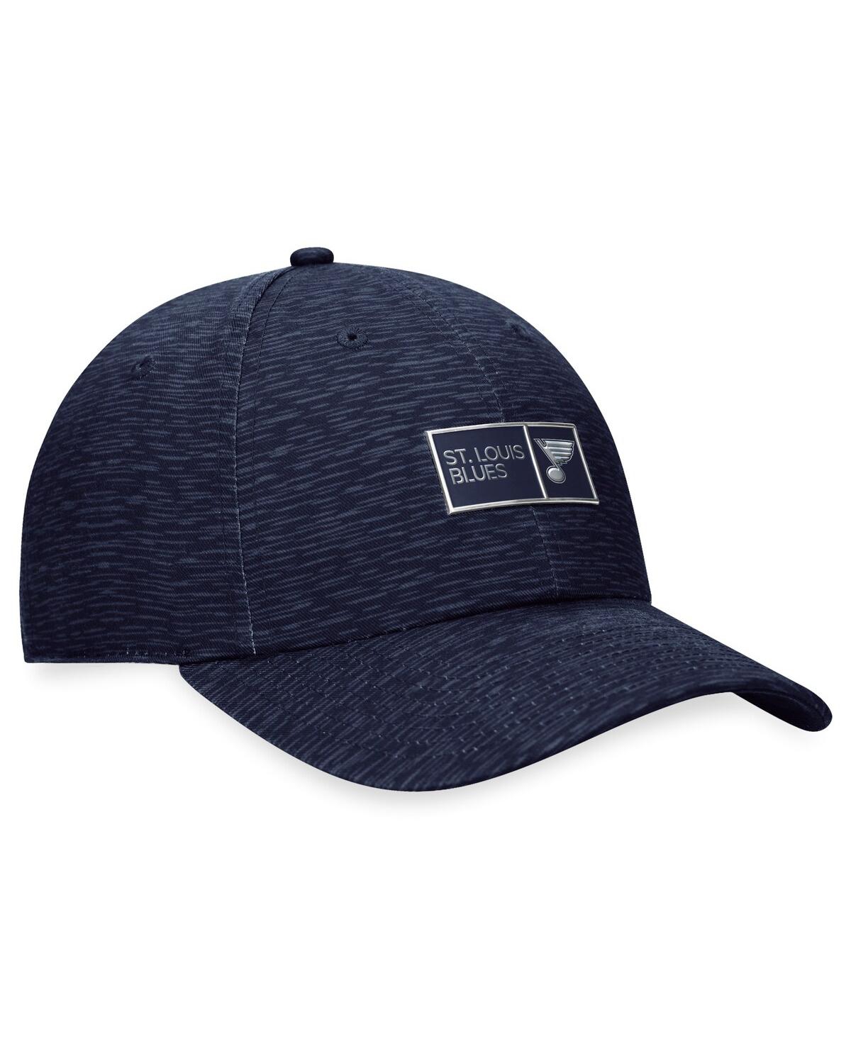 Shop Fanatics Branded Men's Navy St. Louis Blues Authentic Pro Road Adjustable Hat In Ath Navy