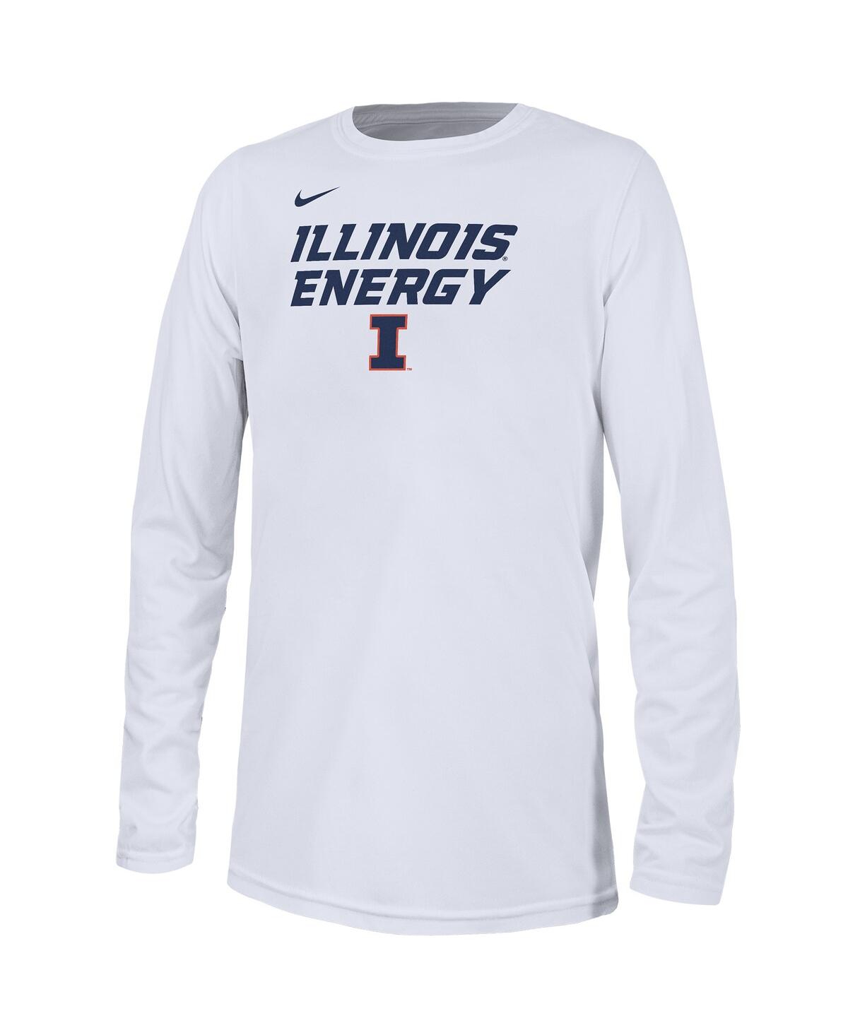 Nike Youth White Illinois Fighting Illini 2024 On-court Bench Energy T-shirt In White