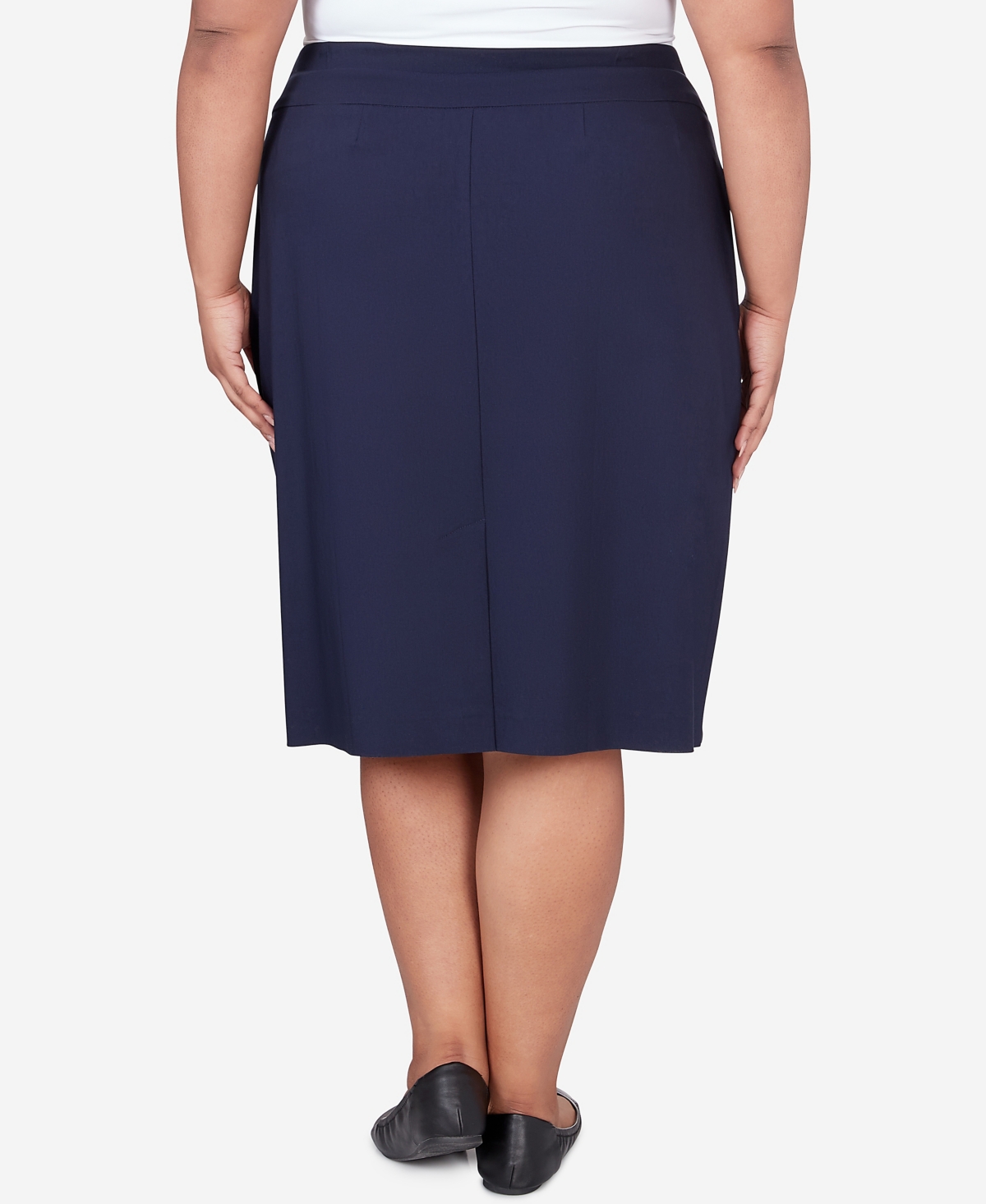 Alfred Dunner Plus Size Classic Stretch Waist Skirt