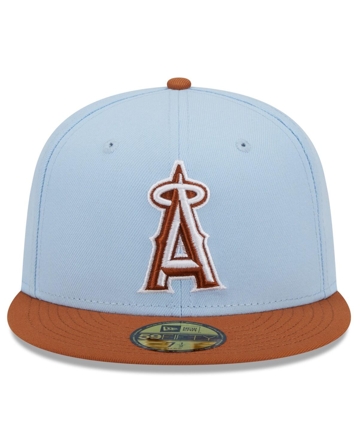 Shop New Era Men's Light Blue/brown Los Angeles Angels Spring Color Basic Two-tone 59fifty Fitted Hat