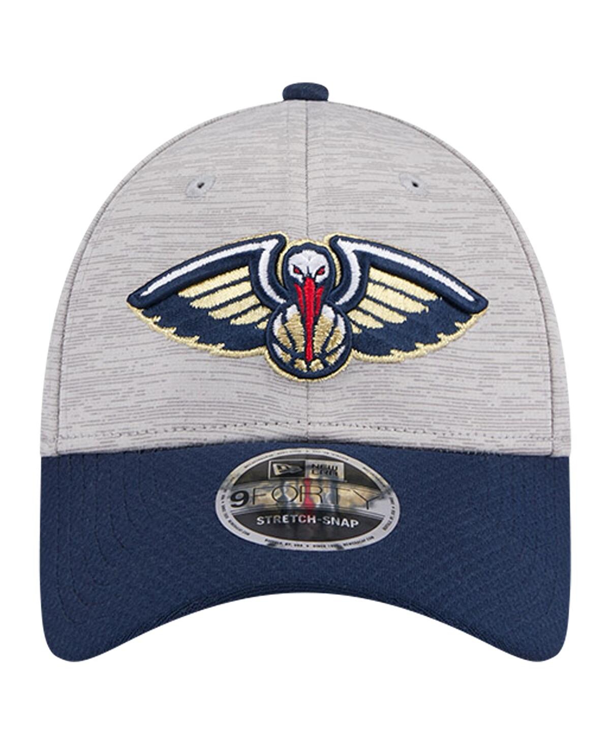 New Era Men's Heather Gray/navy New Orleans Pelicans Active Digi-tech Two-tone 9forty Adjustable Hat In Heather Gr
