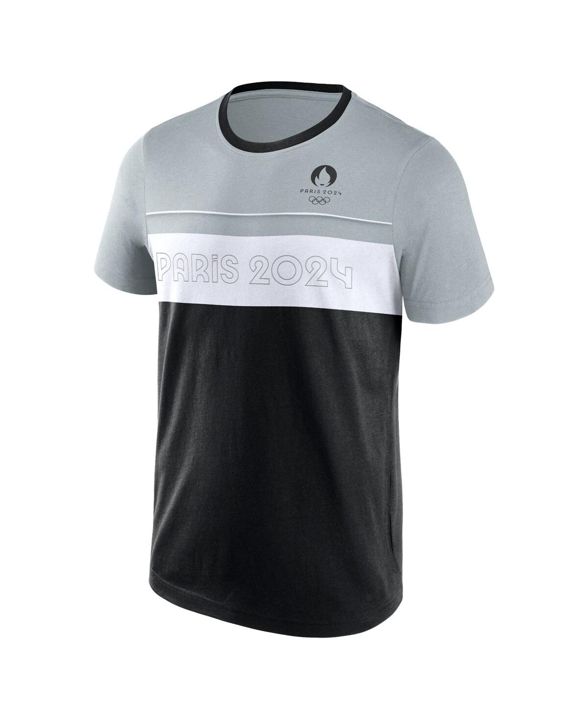 Shop Fanatics Branded Men's Black/gray Paris 2024 Edge Depth Outline Panel T-shirt In Black Gray