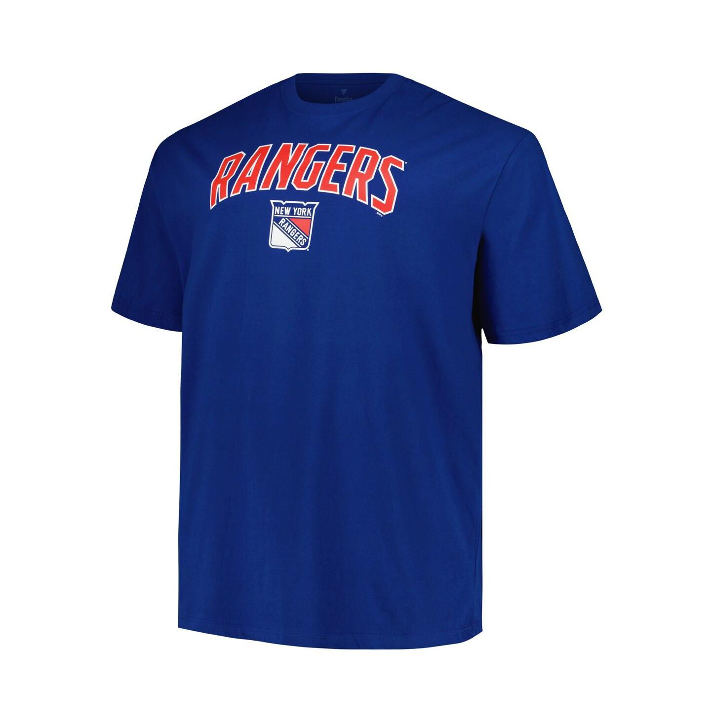 Мужская футболка Profile Blue New York Rangers Big & Tall Arch Over Logo — фото 2
