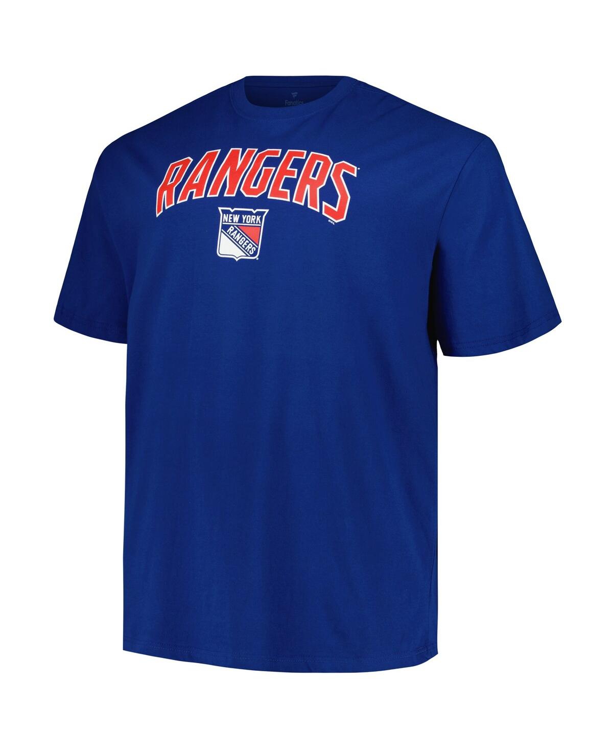 Shop Profile Men's Blue New York Rangers Big Tall Arch Over Logo T-shirt