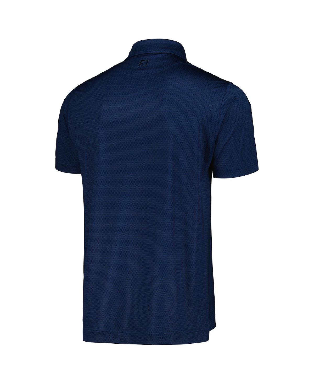 Shop Footjoy Men's Navy The Players Tonal Triangle Print Lisle Prodryâ Polo