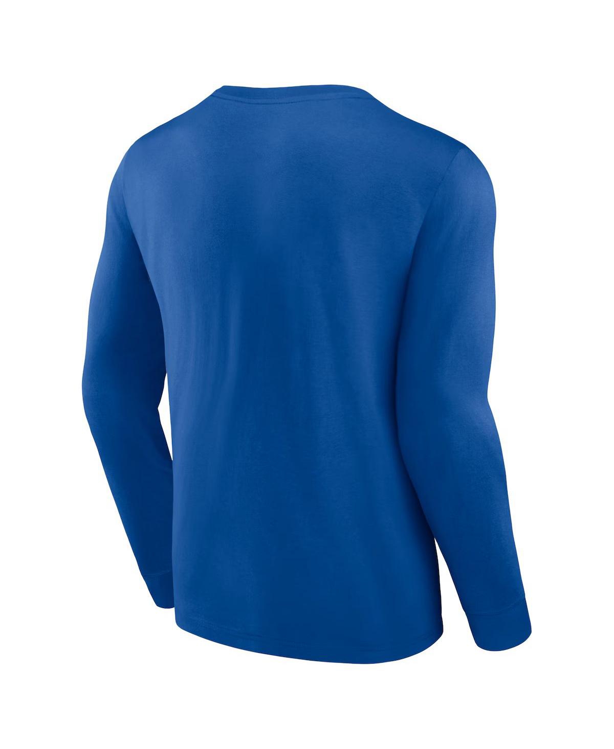Shop Fanatics Branded Men's Blue New York Rangers Strike The Goal Long Sleeve T-shirt In Deep Royal