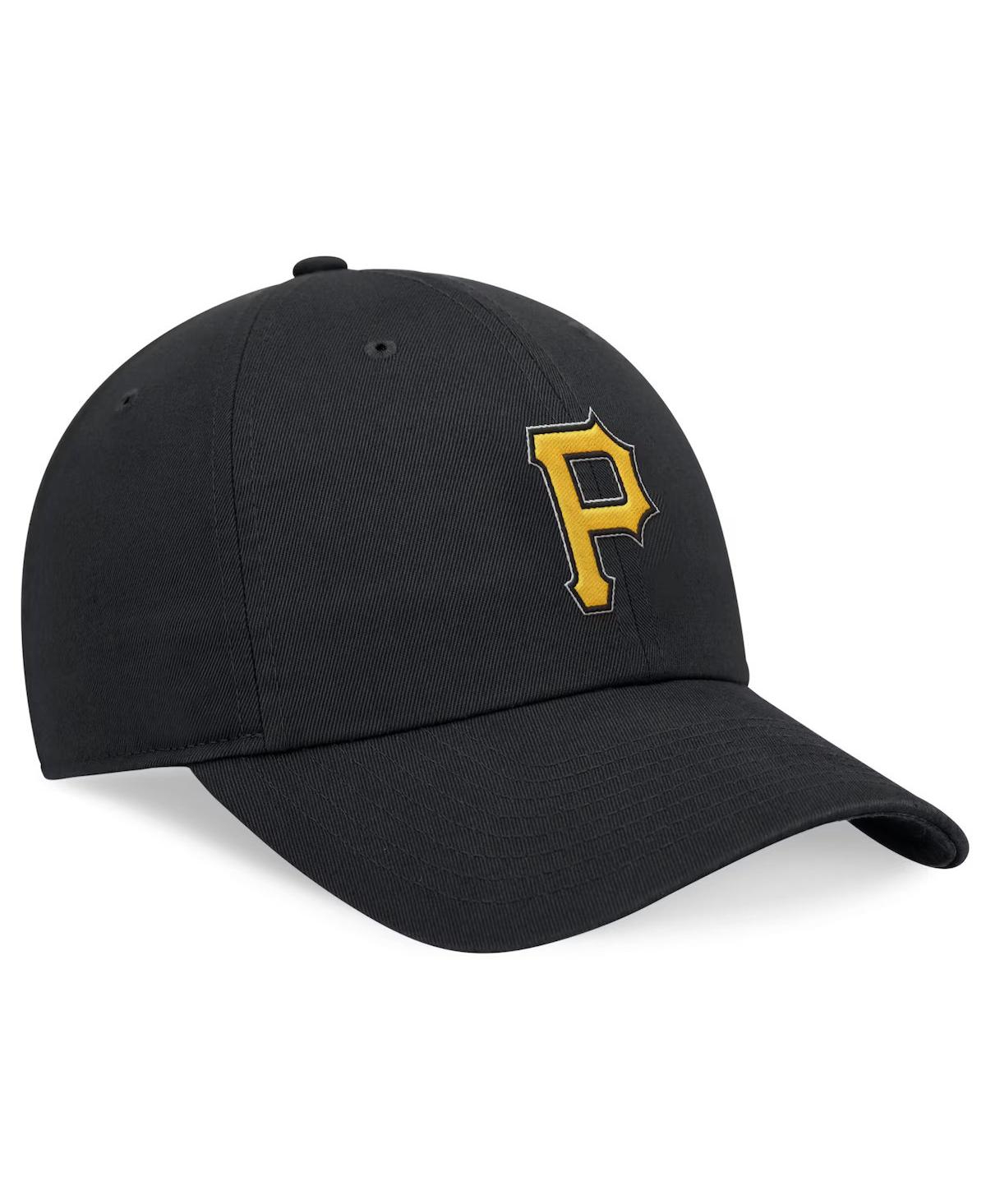 Nike Men's Black Pittsburgh Pirates Evergreen Club Adjustable Hat In Black