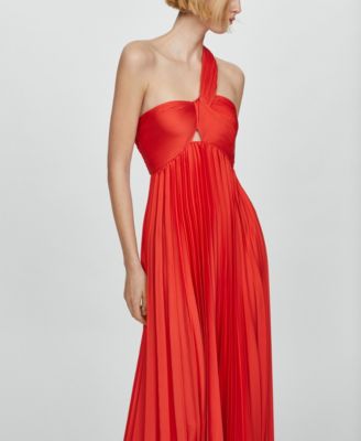 Mango Women's Asymmetrical Pleated Dress - Macy's