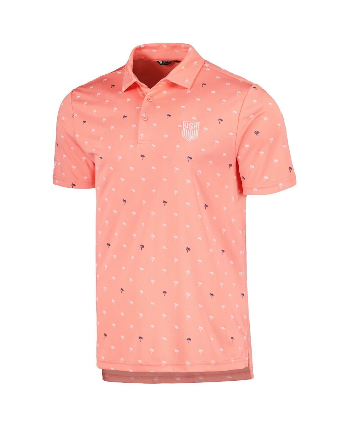 Shop Levelwear Men's Coral Usmnt Groove Performance Polo