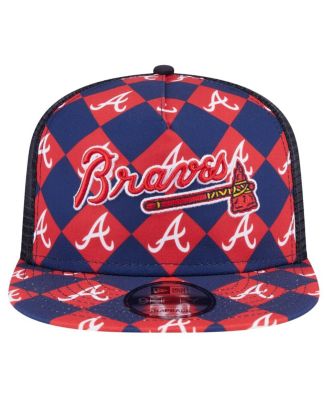 Men's Navy Atlanta Braves Seeing Diamonds A-Frame Trucker 9Fifty Snapback Hat