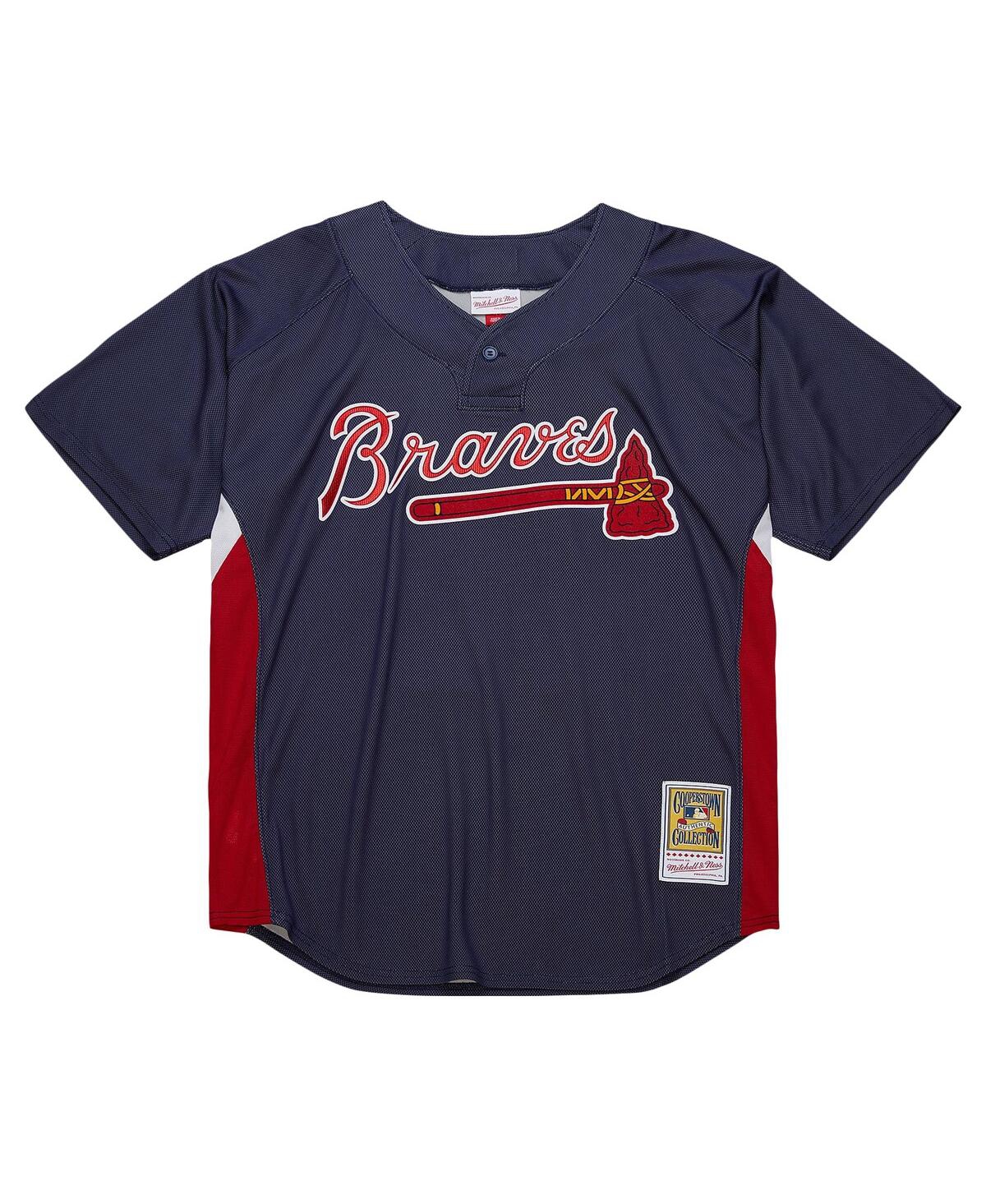 Mitchell Ness Men's John SmoltzAtlanta Braves Cooperstown Collection Mesh Batting Practice Jersey - Navy