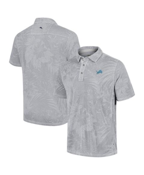 Мужское поло Tommy Bahama Gray Detroit Lions Sport Santiago Paradise Polo