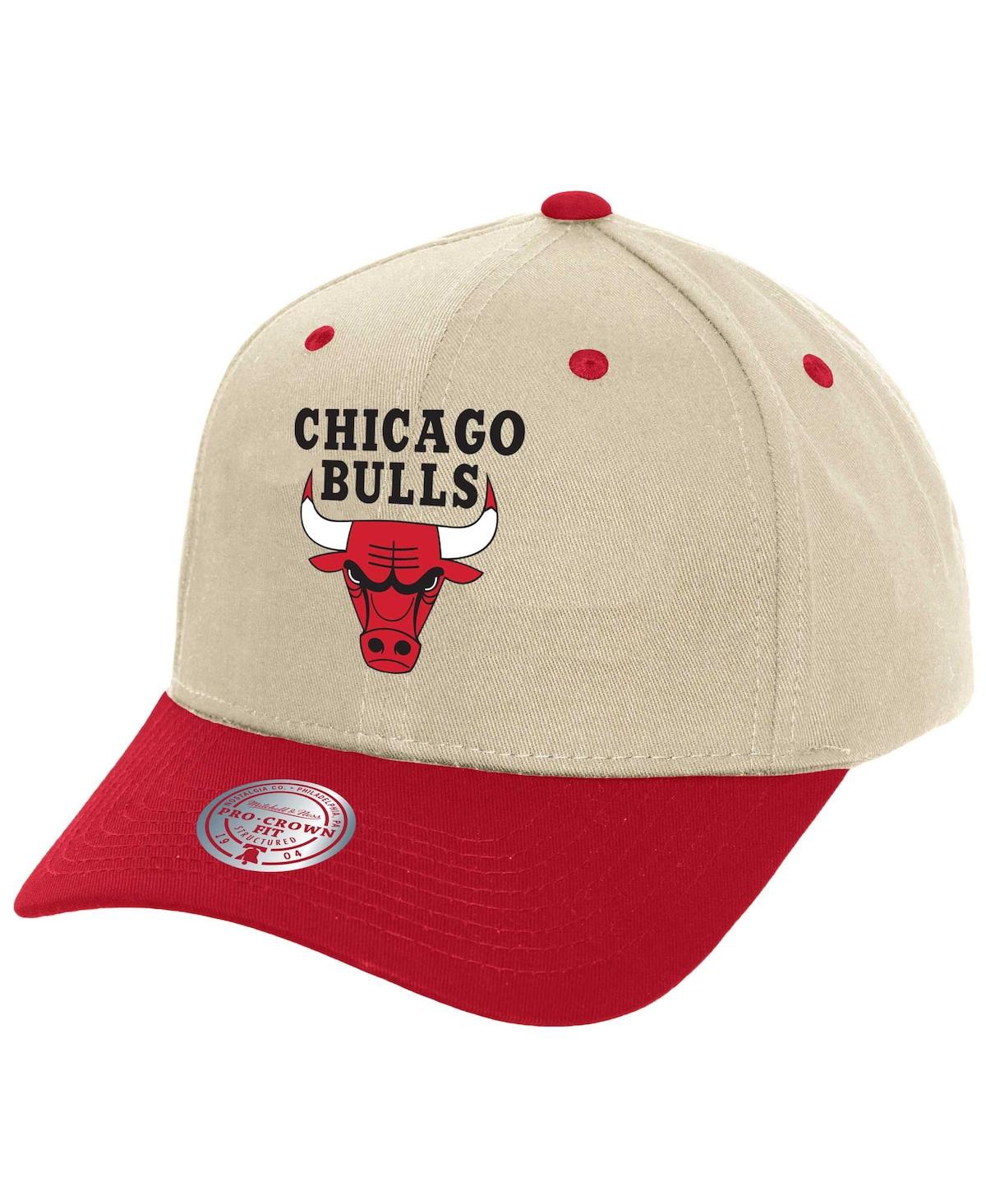 Mitchell Ness Men's Cream Chicago Bulls Game On Two-Tone Pro Crown Adjustable Hat - Cream