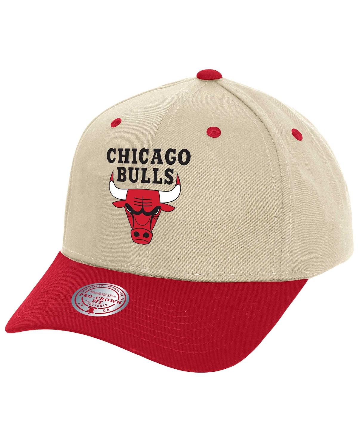 Mitchell & Ness Mitchell Ness Men's Cream Chicago Bulls Game On Two-tone Pro Crown Adjustable Hat In Cream