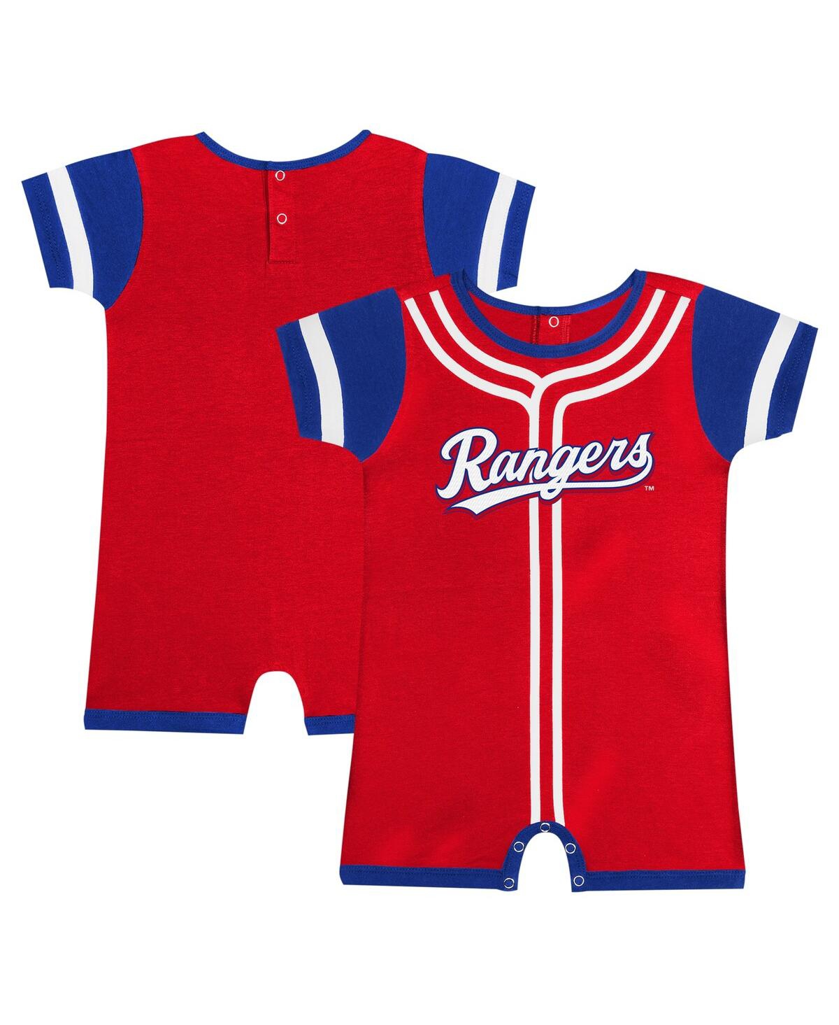 Outerstuff Newborn Infant Fanatics Branded Red Texas Rangers Fast Pitch Romper